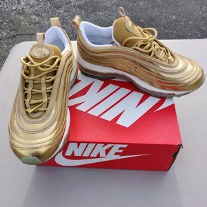 (Sale) Rare Nike Air Max 97 QS metallic gold size 7